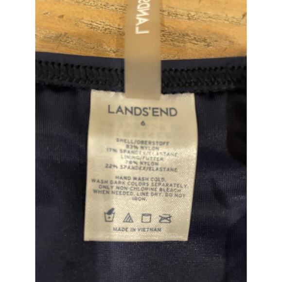Lands End Swim Skirt Womens 6 Swimsuit Navy Mini Flounce Beach Pool Tropical - Picture 3 of 6